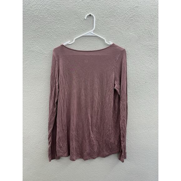 American Eagle Womens Shirt Small Pink Long Sleeve Button Up Soft & Sexy Slub - Picture 7 of 11
